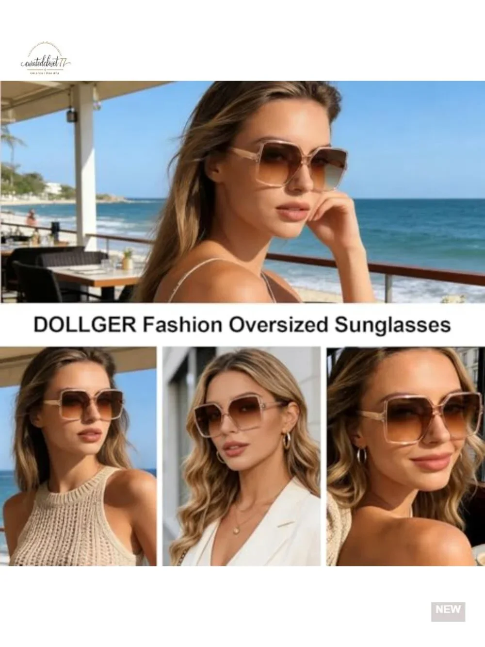 Oversized Square Sunglasses for Women UV400 Protection Trendy Shades Wide Big